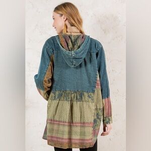 Patchwork Hooded Women Top